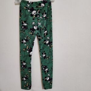 Disney LuLaRoe Green With Mickey Leggings OS
